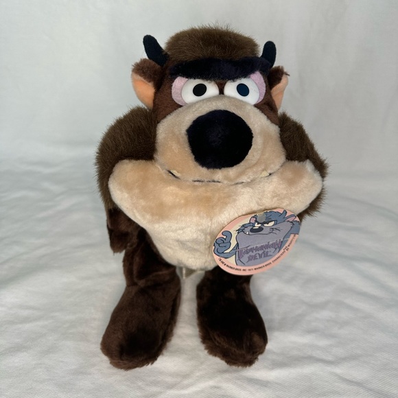 Vintage 1987 TAZ Tasmanian Devil Plush Warner Bros. INC with Tags - Picture 9 of 9